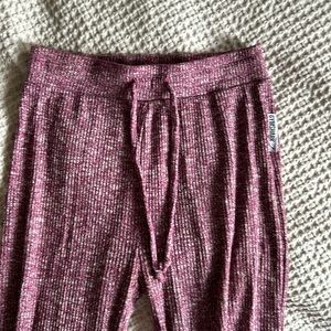 GymShark knit sweats, high waist heathered pink, size small